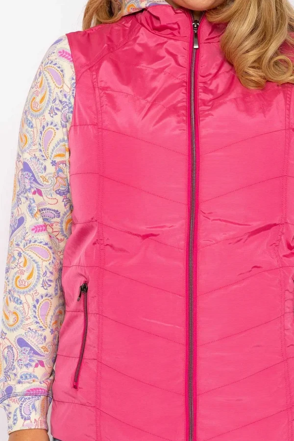 Classic Fit Decorative Seam Gilet In Pink