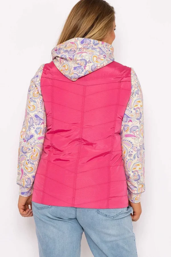 Classic Fit Decorative Seam Gilet In Pink