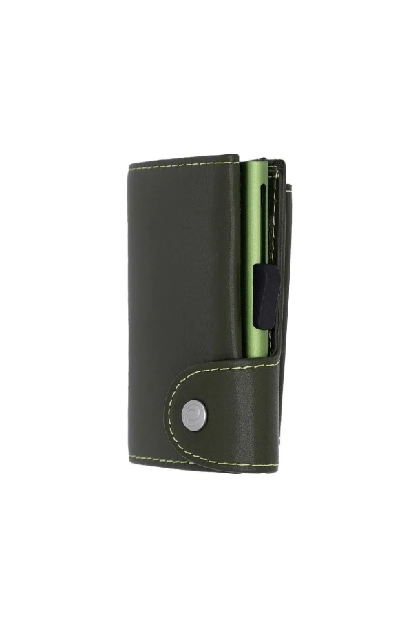 Classic Leather Coin Holder In Green