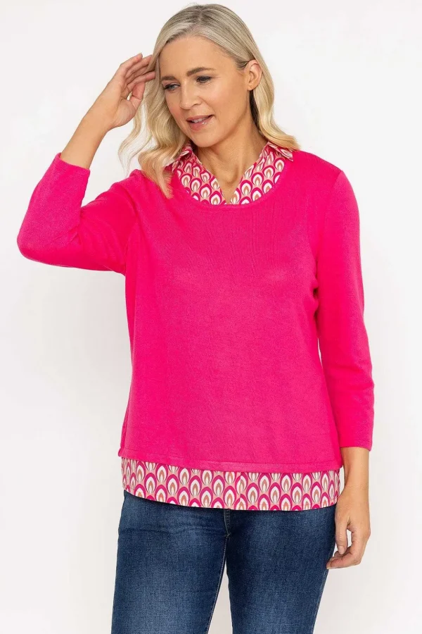 Collar Insert Knitwear Top