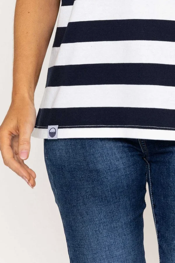 Colour Block Stripe T-Shirt In Red