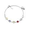 Coloured Stone Bracelet In Silver