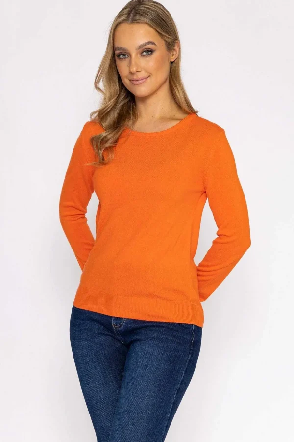 Crew Neck Cashmilon Knit In Coral