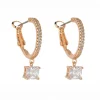 Crystal Rose Gold Hoop Earrings