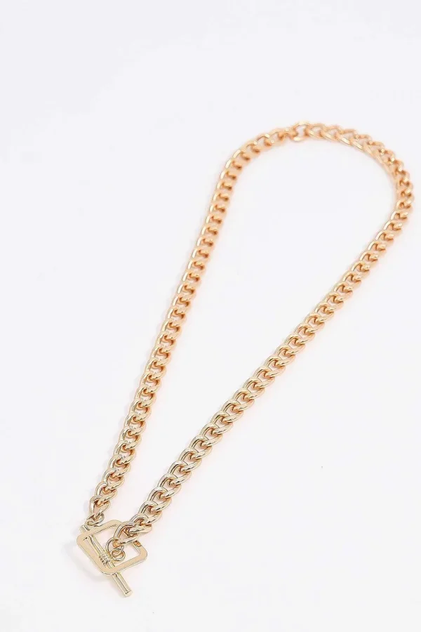 Curb T-Bar Necklace