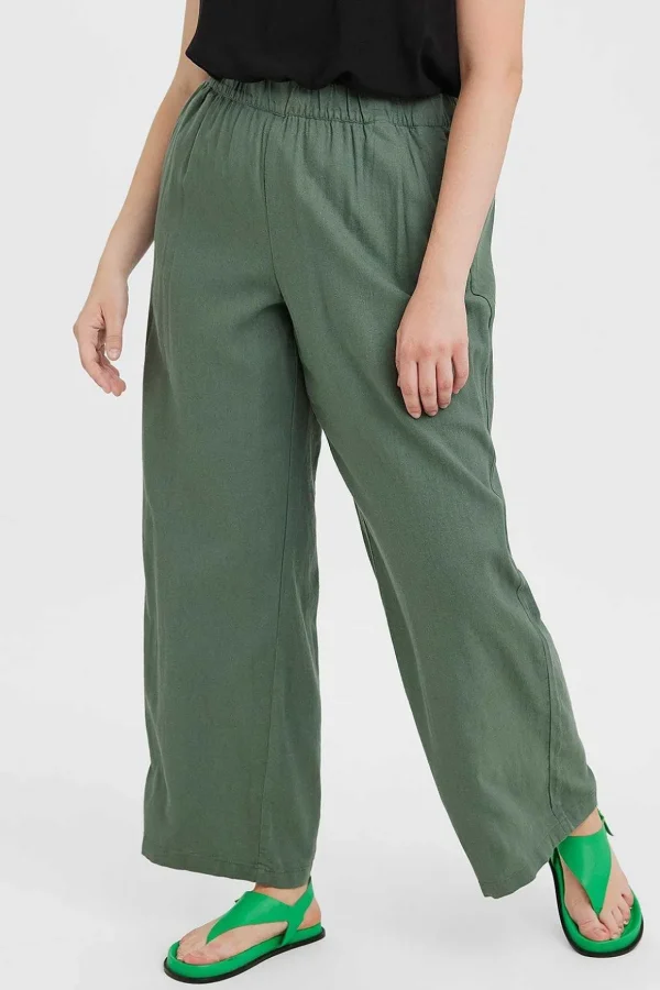 Curve - Aubriella Wide Pants In Khaki