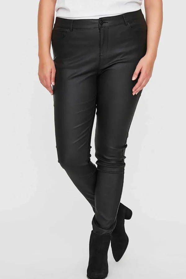 Curve - Coated Pants In Black