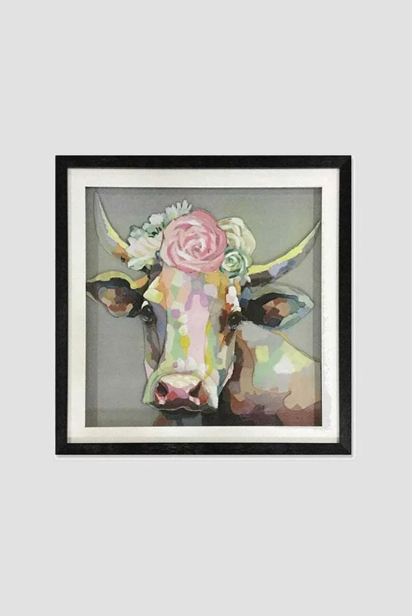 3D Pretty Cow Wall Art