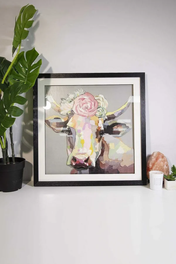 3D Pretty Cow Wall Art