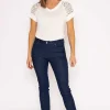 Denim Jeans With Stitch Detail In Navy