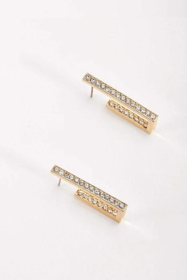 Diamante Rectangle Hoop Earrings