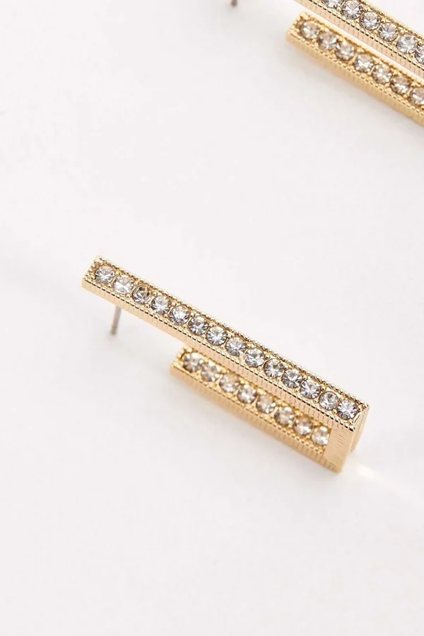 Diamante Rectangle Hoop Earrings