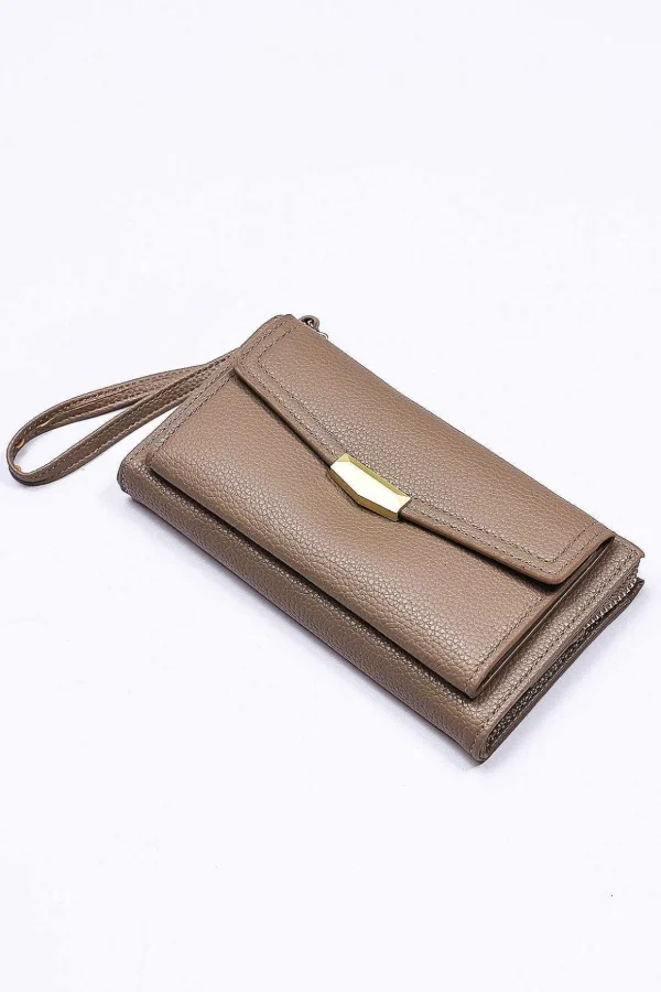 Double Compartment Purse In Beige