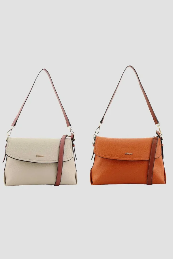 Flapover Shoulder Bag In Orange