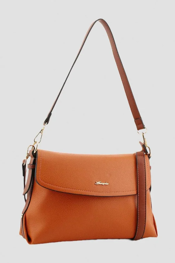 Flapover Shoulder Bag In Orange