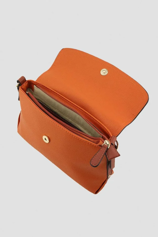 Flapover Shoulder Bag In Orange