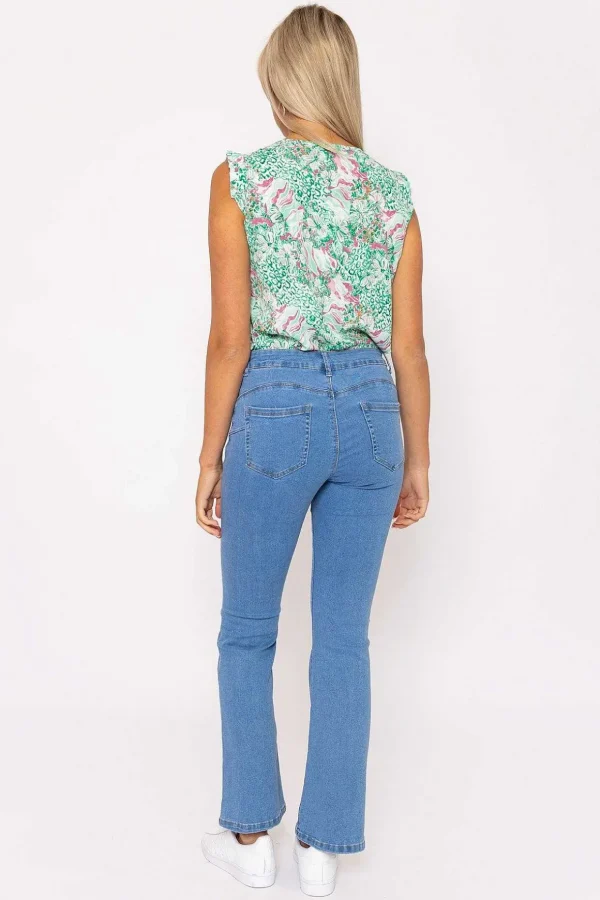 Flare Denim Jeans In Blue