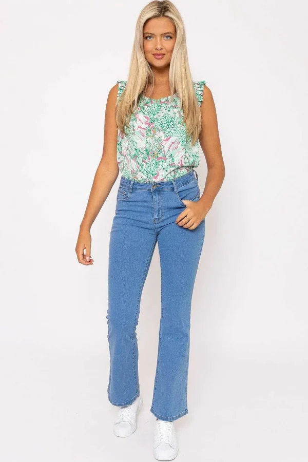 Flare Denim Jeans In Blue