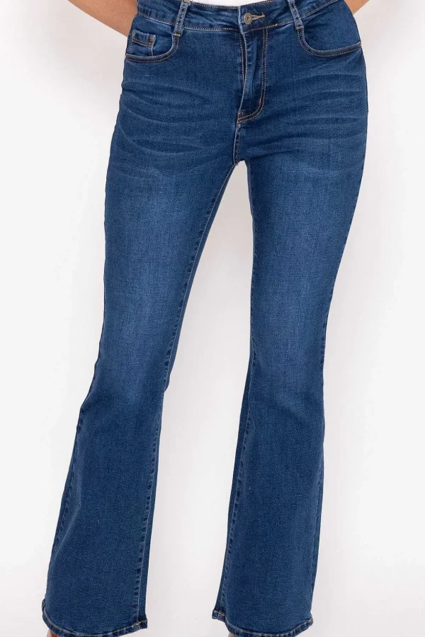 Flare Denim Jeans In Indigo