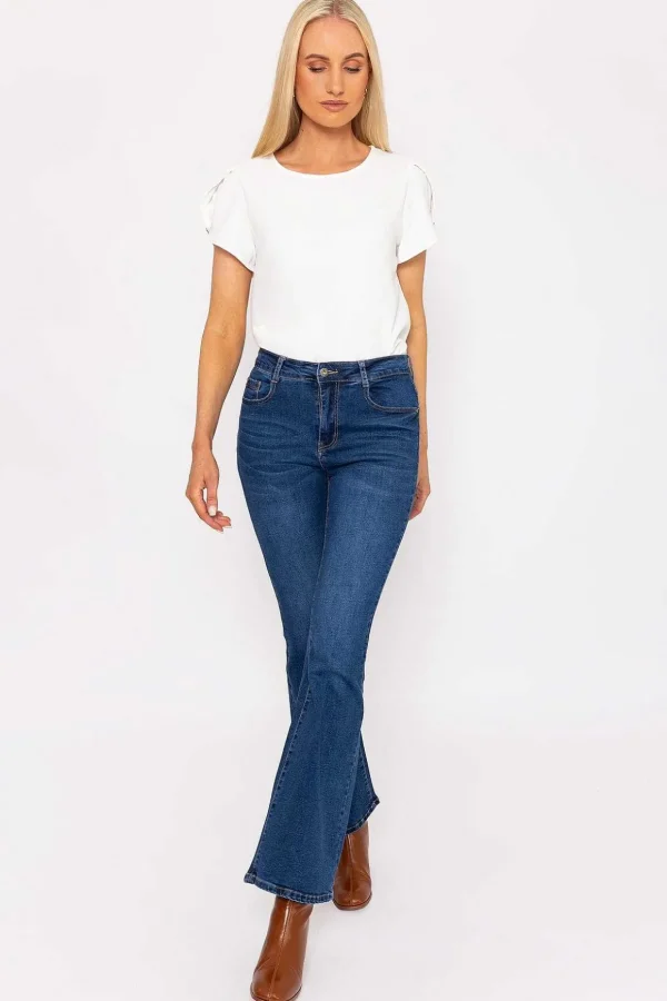 Flare Denim Jeans In Indigo