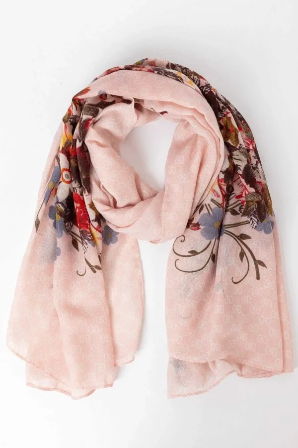 Floral Scarf In Pink