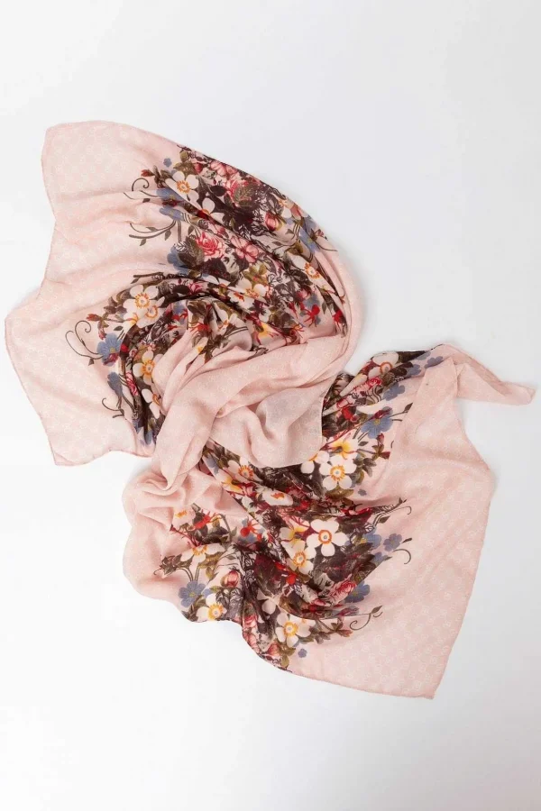 Floral Scarf In Pink