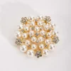 Flower Diamante Pearl Brooch