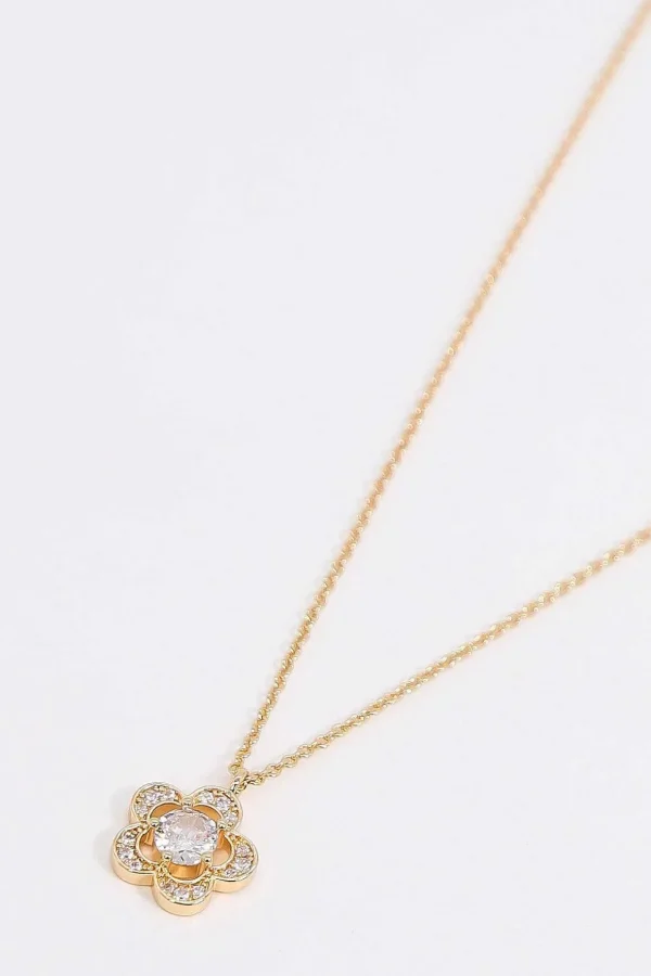 Flower Necklace In Gold