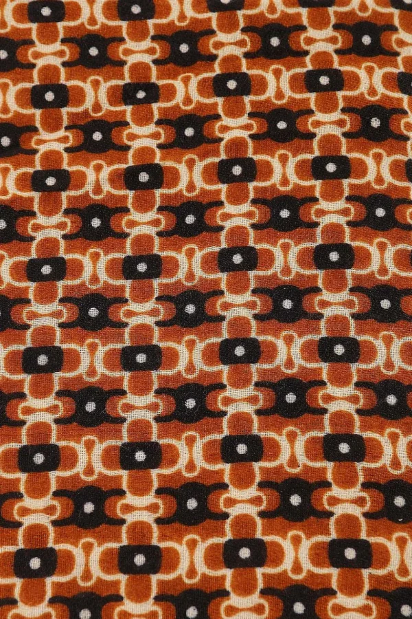 Geo Print Scarf In Brown
