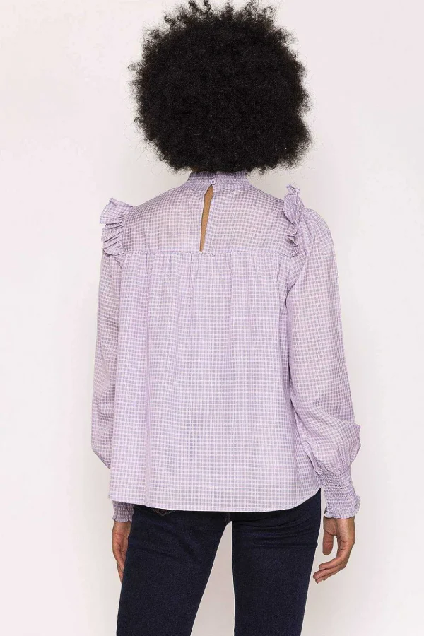 Gingham Blouse In Purple