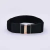 Gold Clasp Elastic Belt In Black