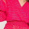 Gold Detail Wrap Top In Pink