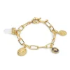 Gold Plated Bracelet With Opalite Charms