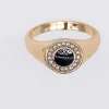 Gold Ring With Black Detail Size 8