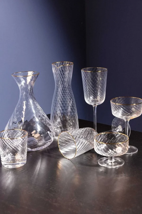 Gold Trimmed Water Glass Set Of 4