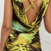 Green Printed Vanessa Midi Dress