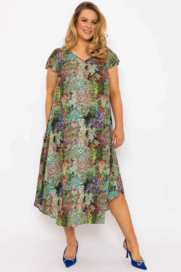 Green Snake Printed Dress