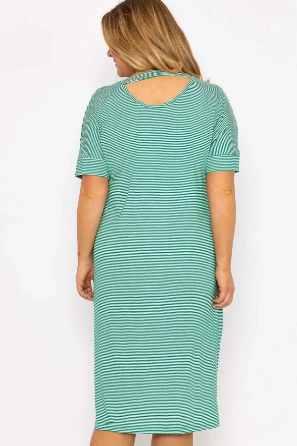 Green Striped Jersey Dress