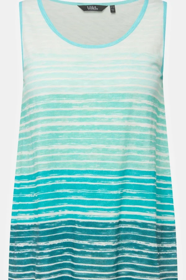 Green Tie-Dye Style Striped Vest Top