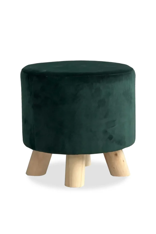 Green Velour Footstool