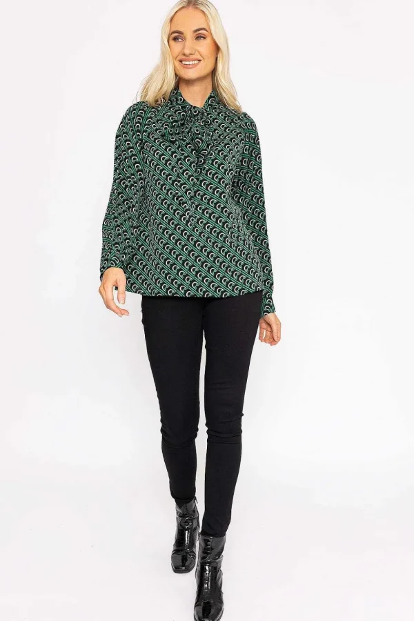 Heritage Print Blouse In Green