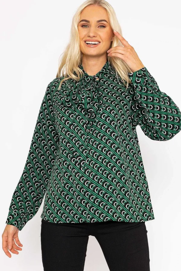 Heritage Print Blouse In Green