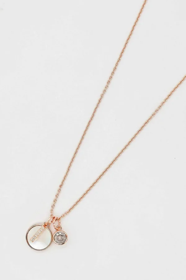 I Initial Necklace In Rose Gold