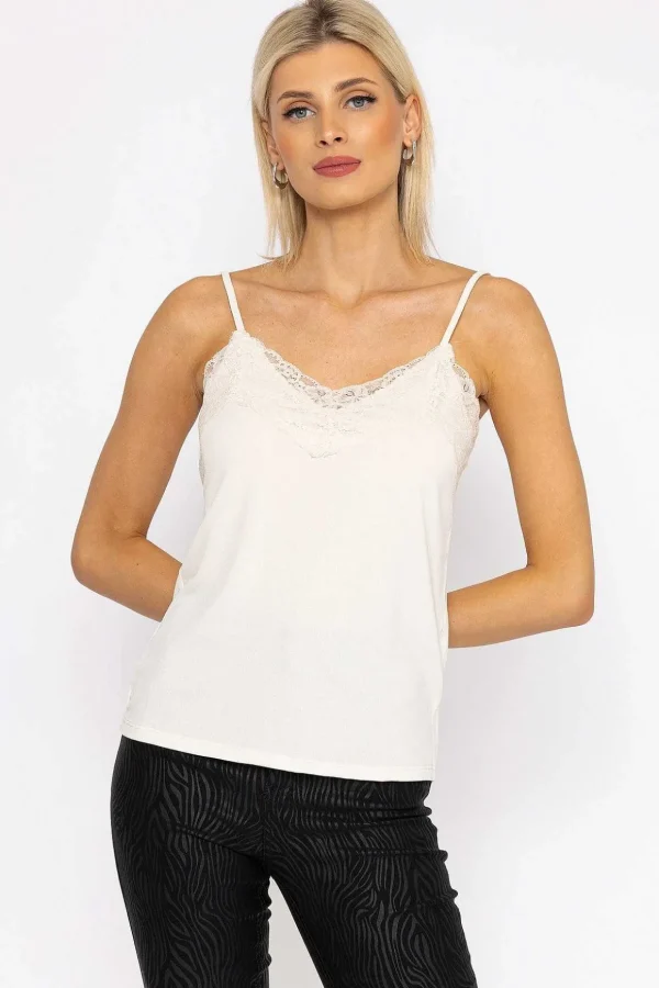 Jade Milla Singlet Top In Cream