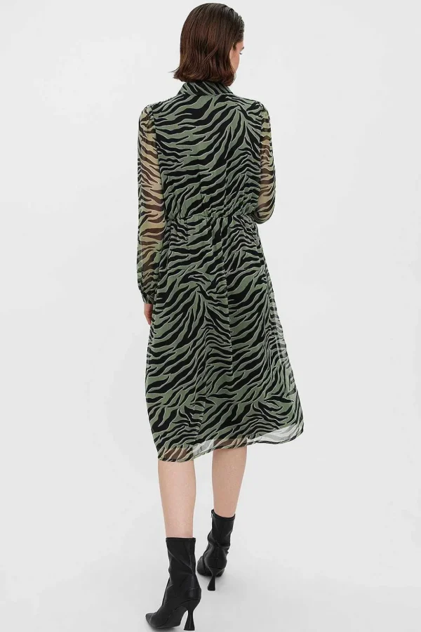 Kaya Shirt Dress In Green Print