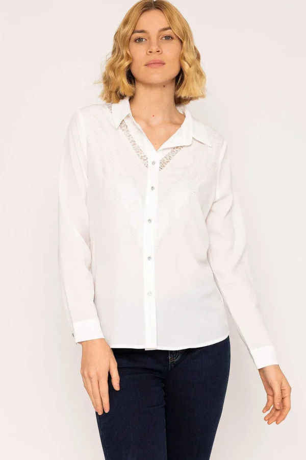 Lace Trim Blouse In Ivory