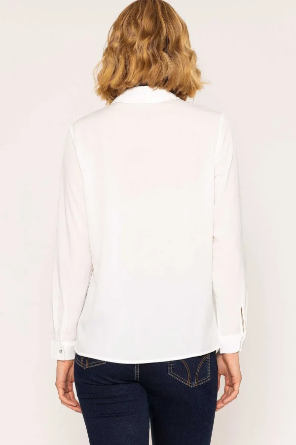Lace Trim Blouse In Ivory