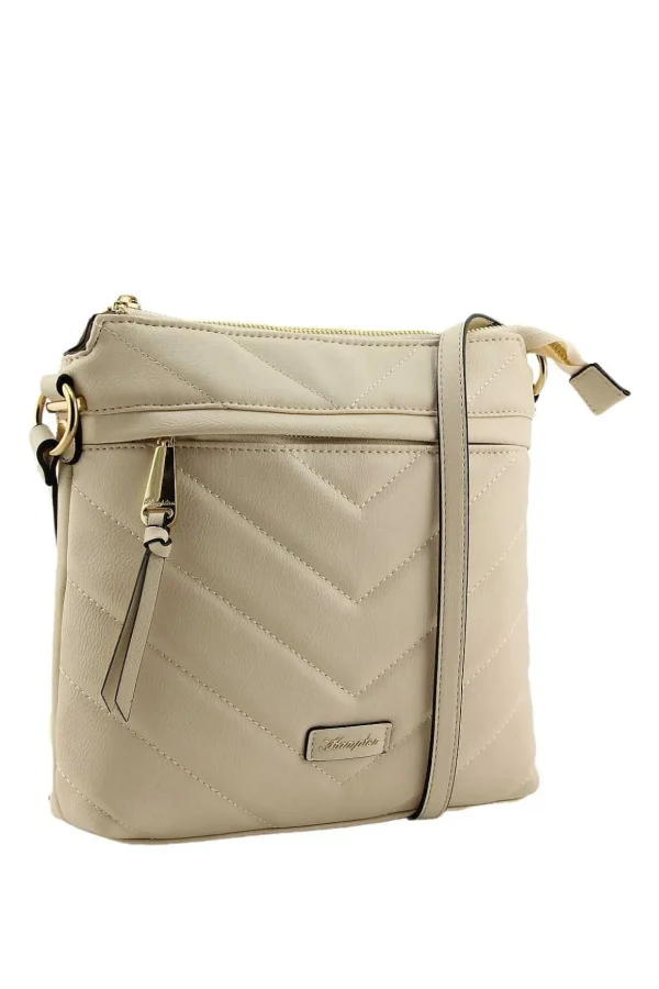 Laja Quilted Crossbody Bag In Beige