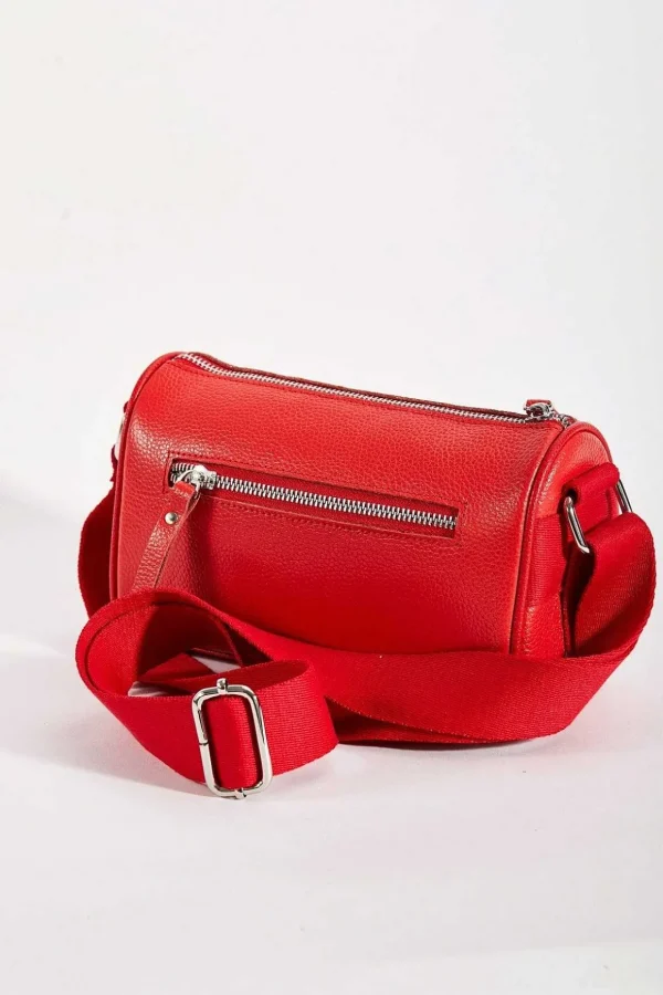 Leather Cross Body In Red