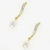 Long Diamante Drop Earrings